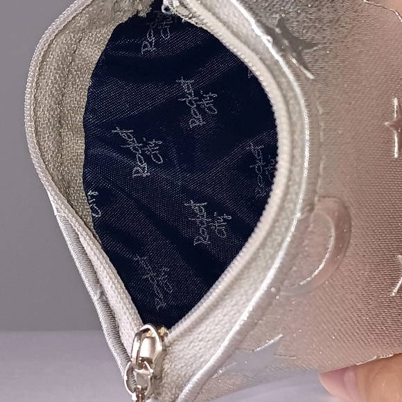 NEW Rocket City Silver Moon & Stars Celestial Themed Zippered Mini Bag - Picture 5 of 9